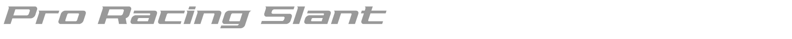 Pro Racing font preview